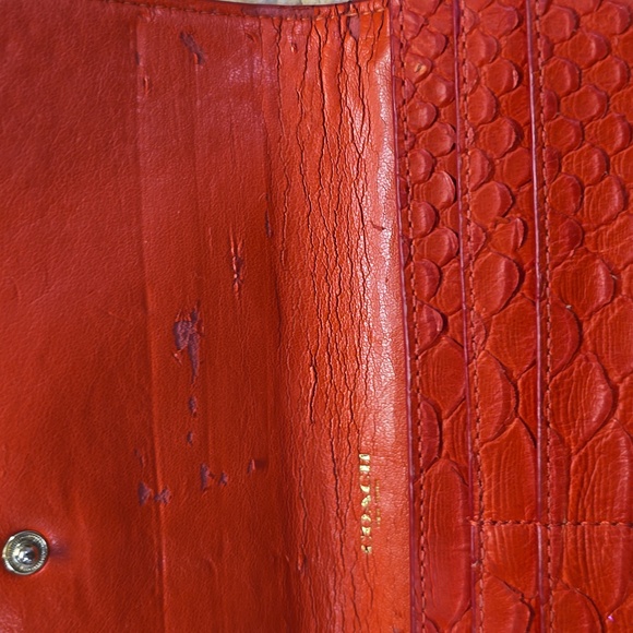 Coach Red Python Embossed Wallet - Picture 8 of 11